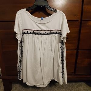 LOFT Outlet Embroidered Top Size Medium
